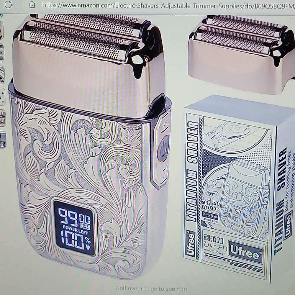 Ufree Titanium Double Foil shaver electric razor 3 speed close shave LED NEW